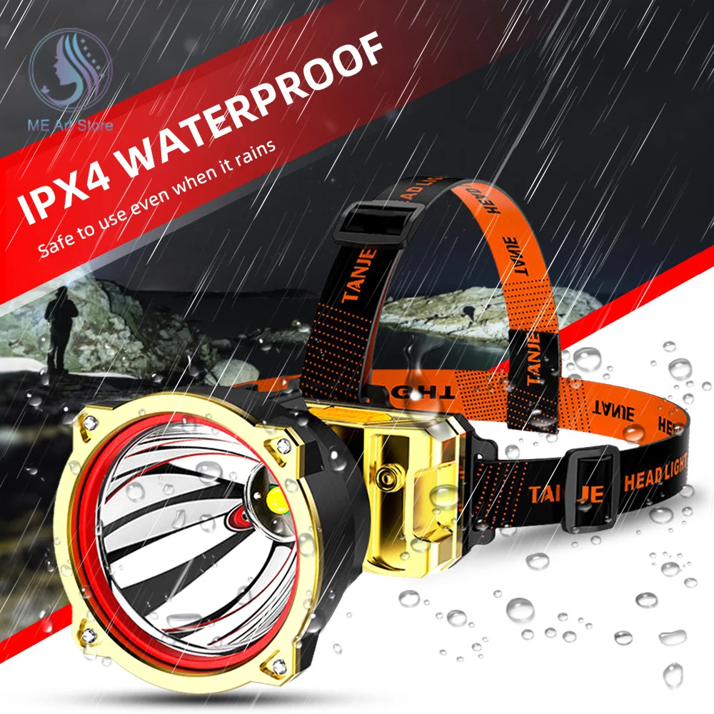 

Ультраяркий налобный фонарь, светодиодный водонепроницаемый портативный мини-фонарь с зарядкой от USB, для кемпинга и велоспорта, рыбалки