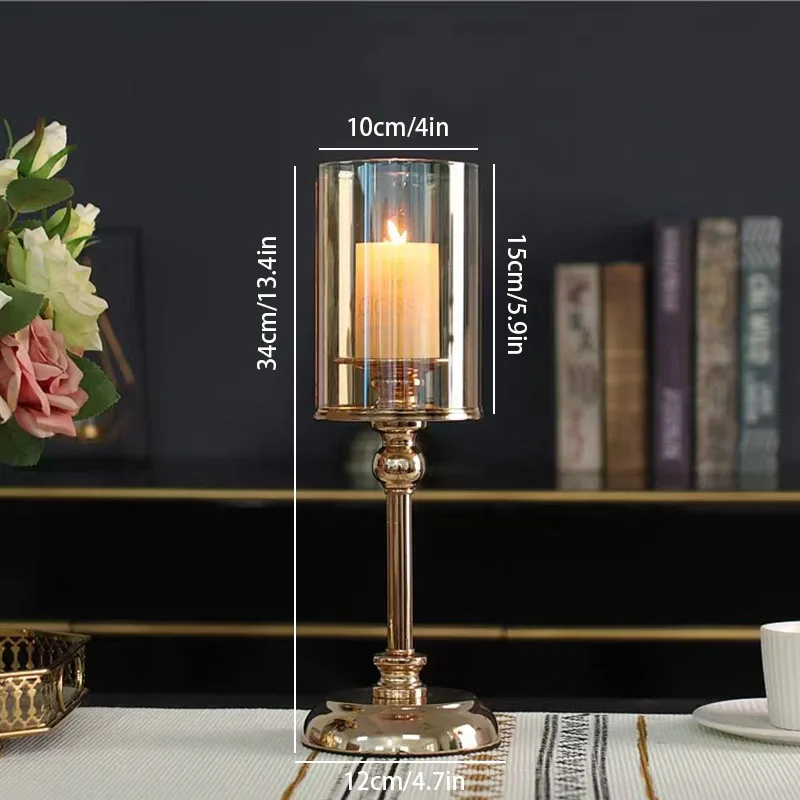 

Серебряный металлический подсвечник Aihem