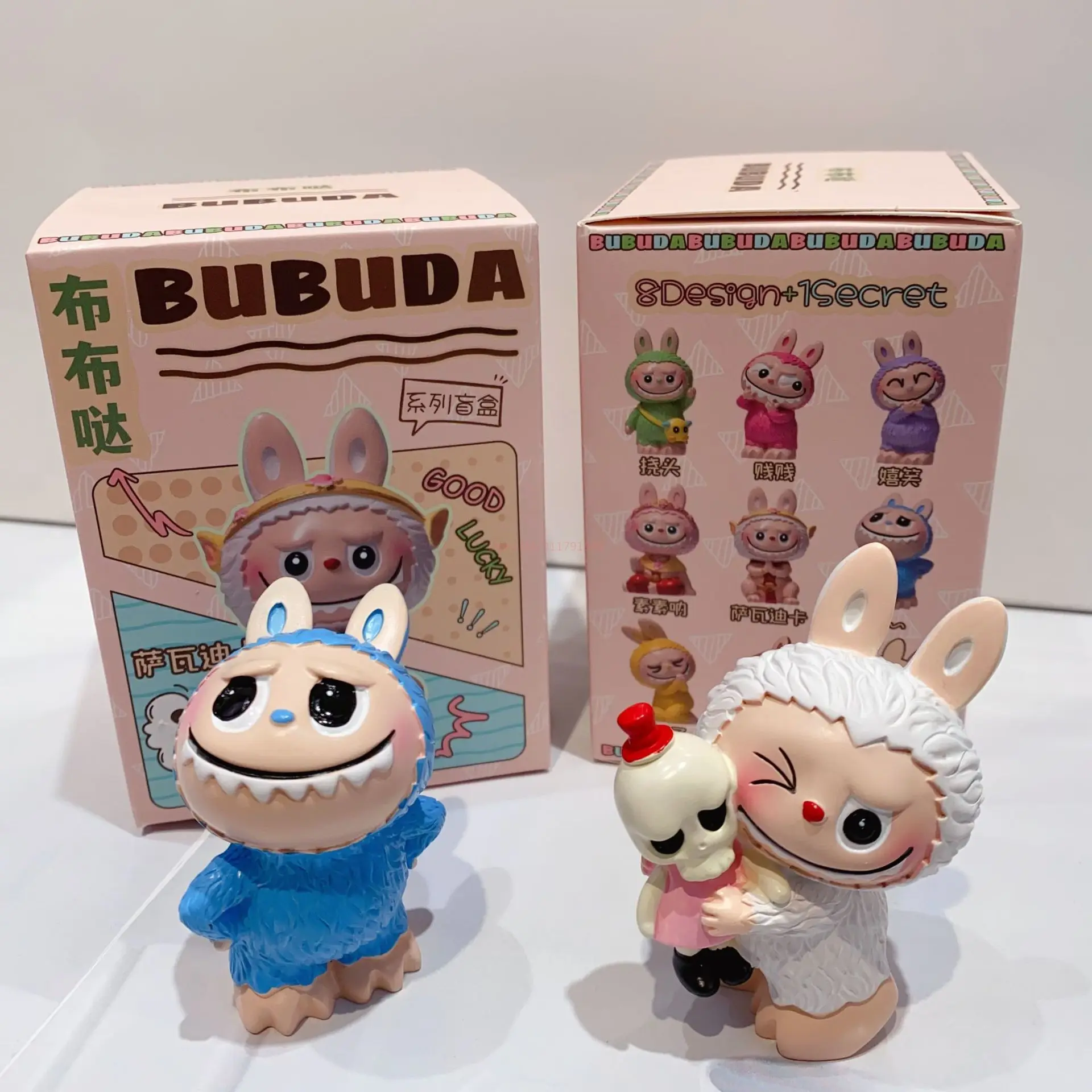 Monsters Labubu Heartbeat Macaron слепая коробка ручной работы статуи из ПВХ украшения для