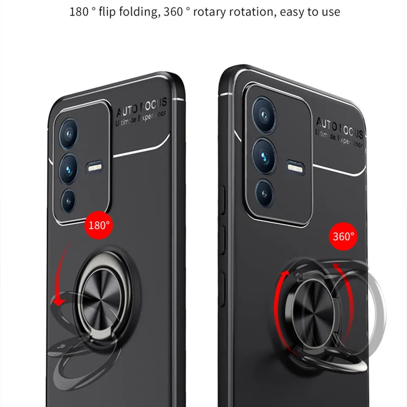 For Vivo V23 Pro Case For Vivo V23 Pro Capas Phone Bumper Shockproof Soft Ring Magnetic Holder For Cover Vivo V23 Pro V23 Fundas