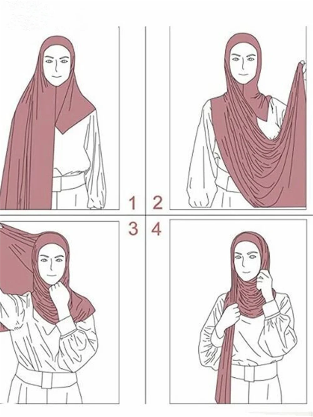Instant Jersey Hijabs Ready To Wear Turban Premium Cotton Scarf Pinless Headwrap Solid Scarves With Hoop Modal Cotton Hijabs