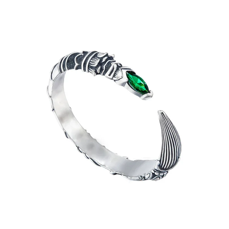 Tianbao Demon Subduing Record Ring Qiu Yongsi Shanhe Pen 925 Silver Ring Lucky Stone Male and Female Jewelry