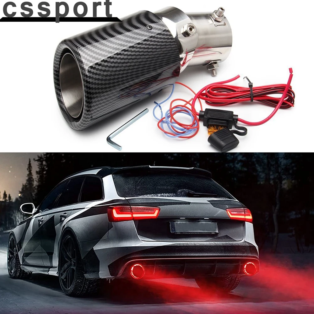 Универсальный Автомобильный светодиодный глушитель для выхлопной трубы с