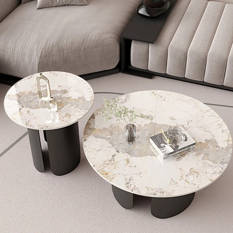 Италия Роскошные журнальные столики Украшения Мраморный верх Круглый