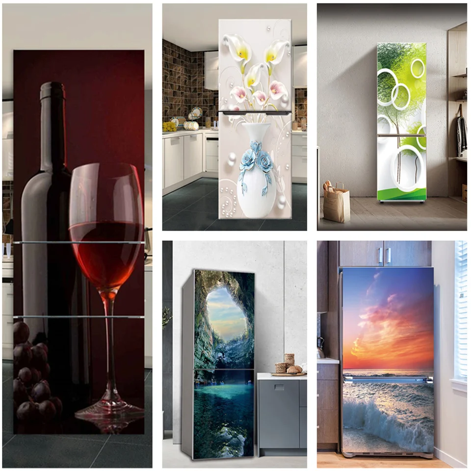 

60x180cm Wallpaper For Fridge Door Sticker Self Adhesive Waterproof Refrigerator Decal Kitchen Decor Poster Home Design Mural