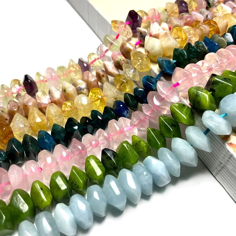 

Natural Stone Beads Flat Irregular Amazonite Amethyst Aquamarines Apatite Agates for Jewelry Making Diy Bracelet Accessories