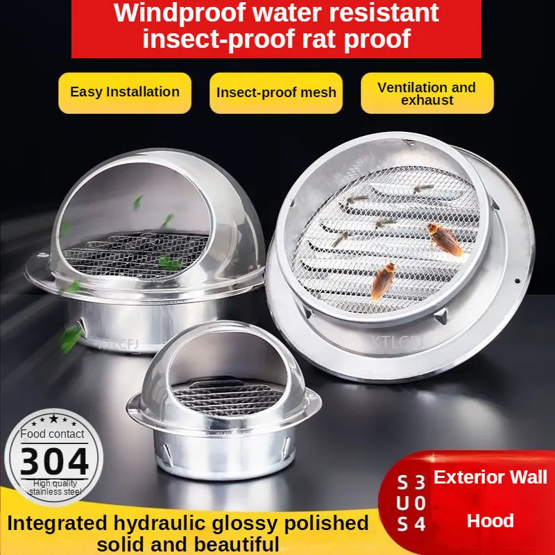 

Вытяжка на вентиляционное отверстие, вытяжка на вентиляционное отверстие, Вытяжная вытяжка 304, вытяжка из нержавеющей стали, внешняя настенная вытяжка на ветровое стекло, вытяжка