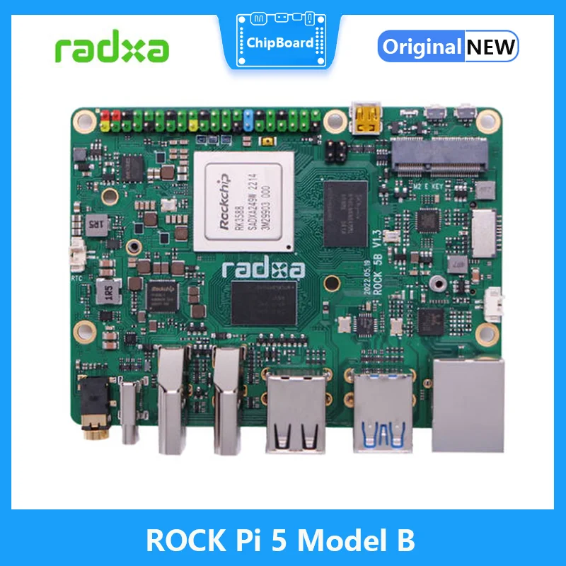 8-ядерная макетная плата Radxa ROCK Pi 5B 5 Model B RK3588 RAM 4 Гб 8 16 опционально