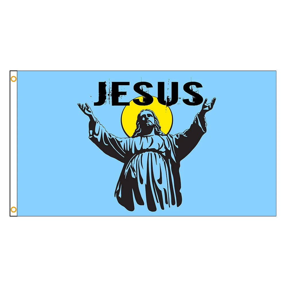 

90x150cm Jesus Saved Us Flag Polyester Banner For Decoration