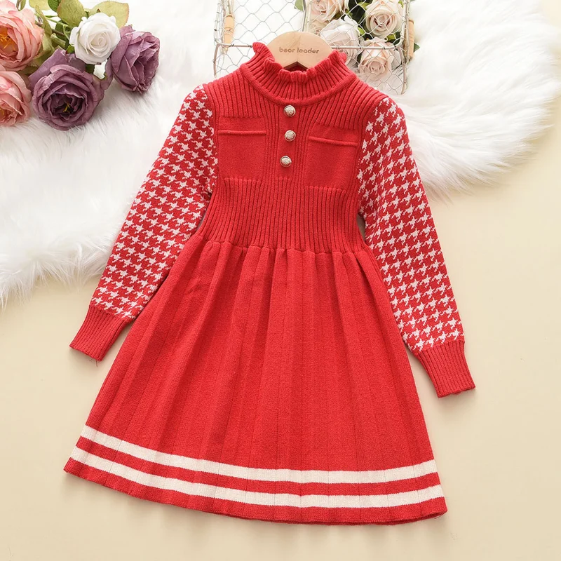 Купи Bear Leader Autumn Winter Girls Dress Girls 4-8Y Kids Princess Party Sweater Knitted Dresses Christmas Costume Baby Girl Clothes за 1,167 рублей в магазине AliExpress