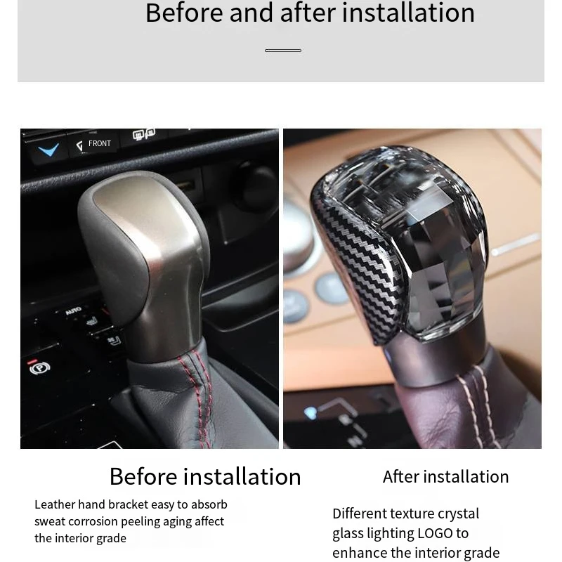 Хрустальный рычаг переключения передач из углеродного волокна для Lexus NX RX ES IS GS