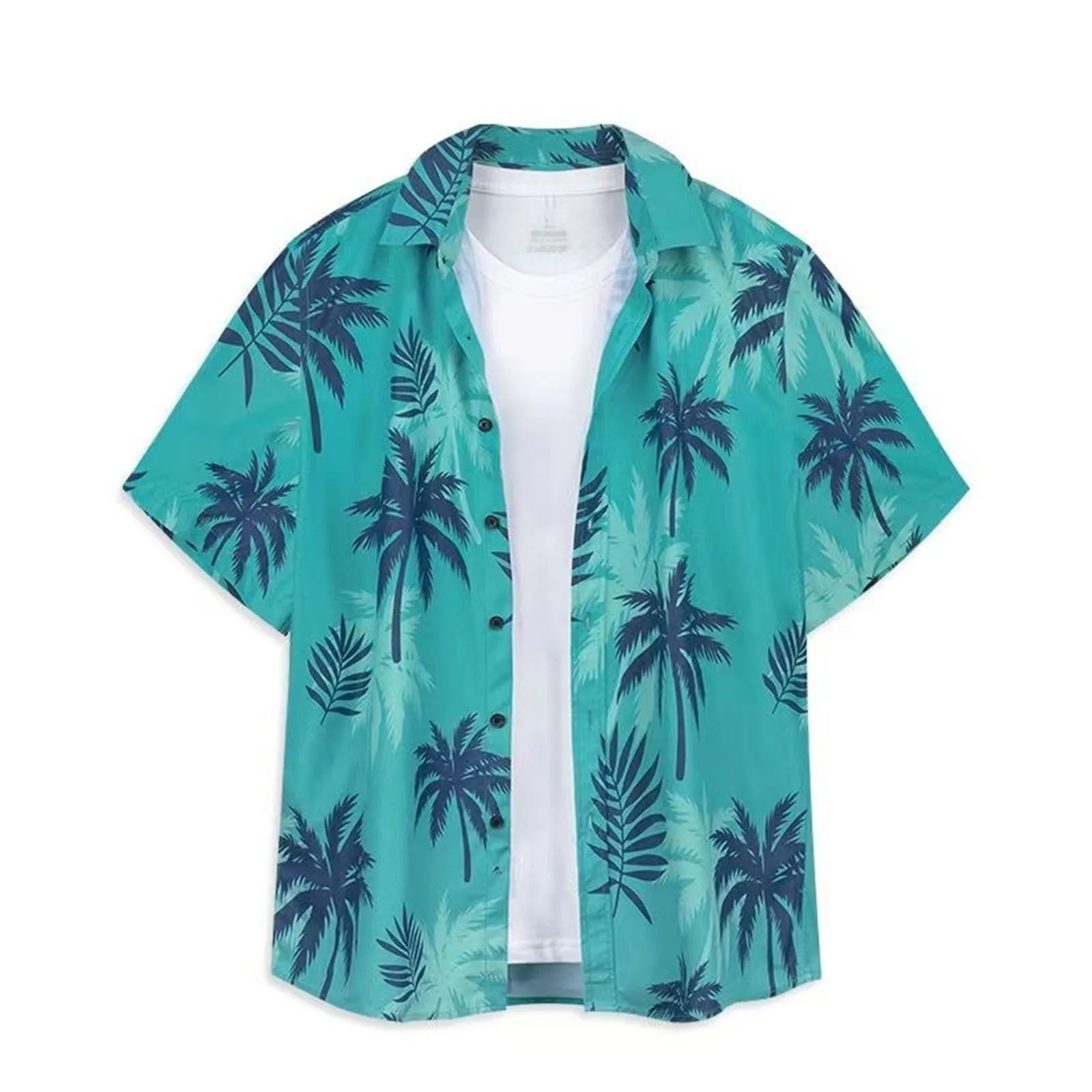 

New Designer Hawaiian Shirts For Men Summer Casual Loose Resort Geometric Print Short Sleeve Top Beach Lapel Shirt Dropshipping