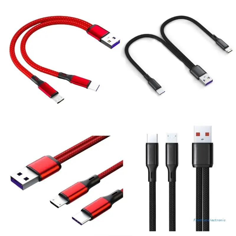 

Reliability Type-C Splitter Charging Cable Unbreakable Cord Nylon Braided Wire DropShipping