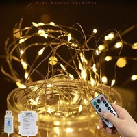 led fairy lights battery operated remote copper wire light garland christmas wedding party string lights for home outdoor decor