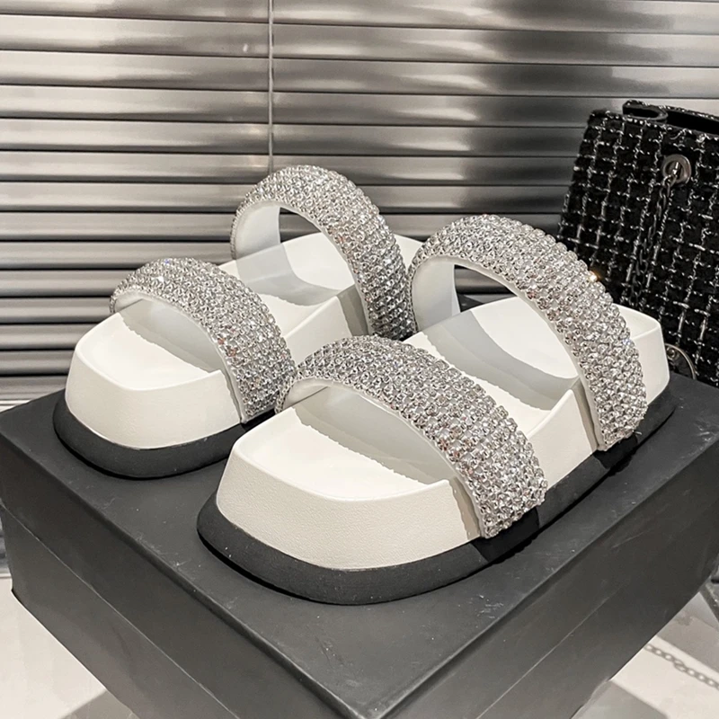

Summer women's shoes platform women's slippers rhinestone sandals