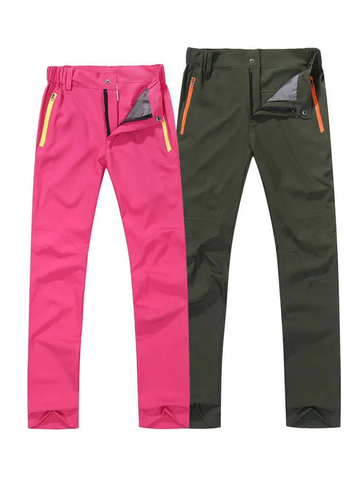 

Outdoor Hiking Pants Women Length Sun Warmthtm Cargo Pant Men Elastic Waterproof Sport couple Trouser Polyester Mountain Climing