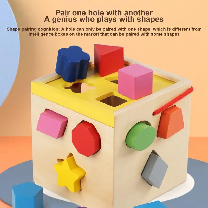 Сортировщик формы | Сортировочный куб Деревянные игрушки Монтессори для