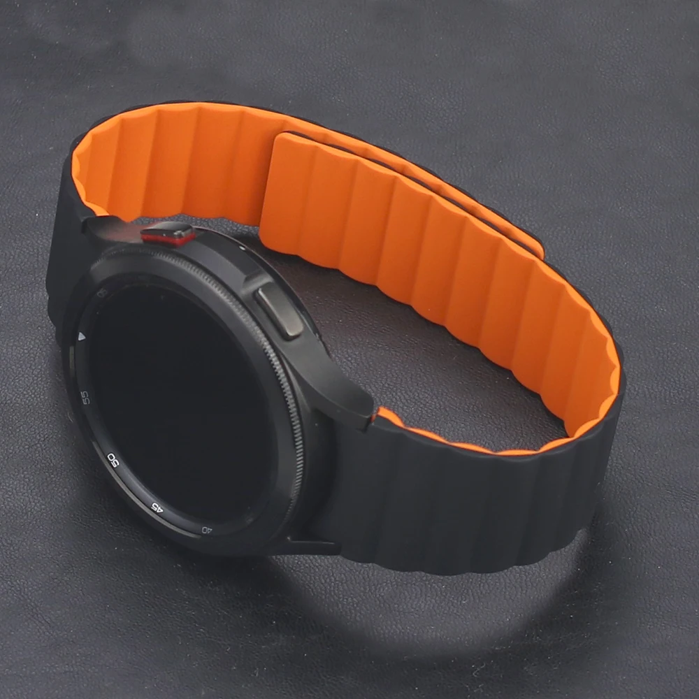 Galaxy Watch4 5 40mm 44mm Curved End No Gaps Strap Only for Samsung Galaxy Watch 4 Classic 46mm 42mm Silicone Magnetic Loop Band