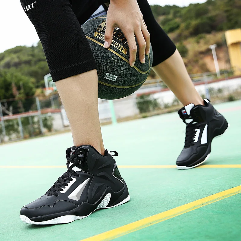 Men Women Basketball Shoes Lace-Up High Top Stable Breathable Sneakers Outdoor Couple Trend Athletic Shoes