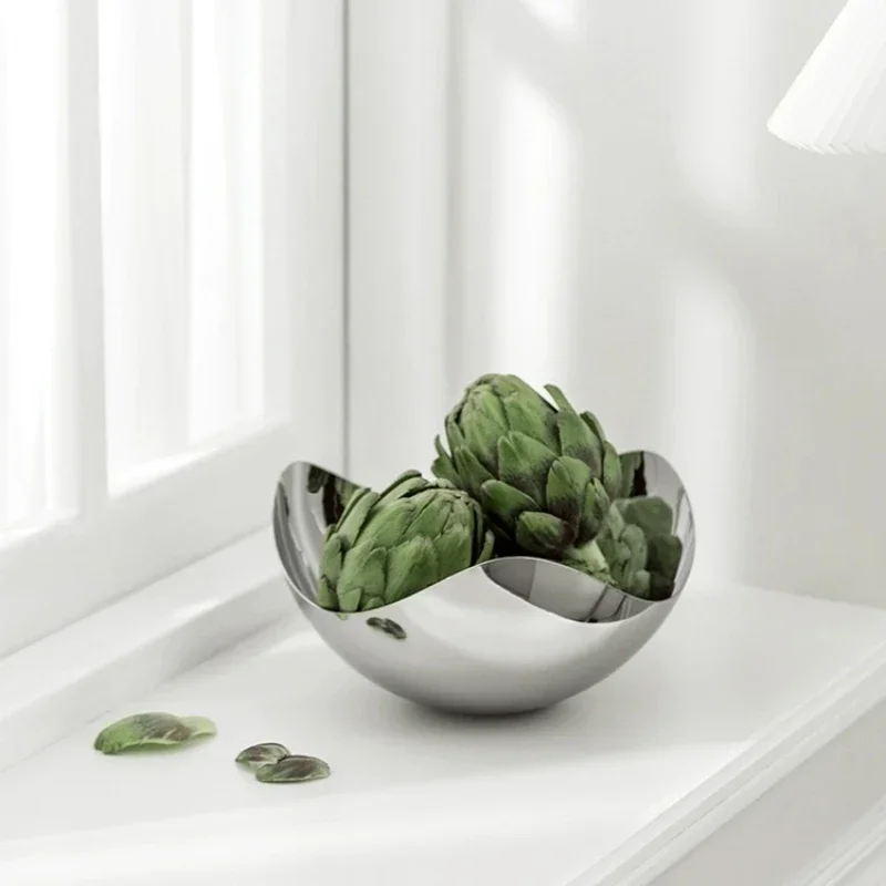 Большая сервировочная миска из нержавеющей стали металлическое блюдо поднос для