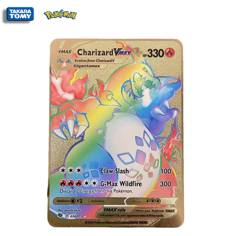 

New 2021 Pokemon Cards Metal Cards V Cards Pikachu Charizard Gold Vmax Cards Collection Gifts Kids Game Cards Japanese Anime