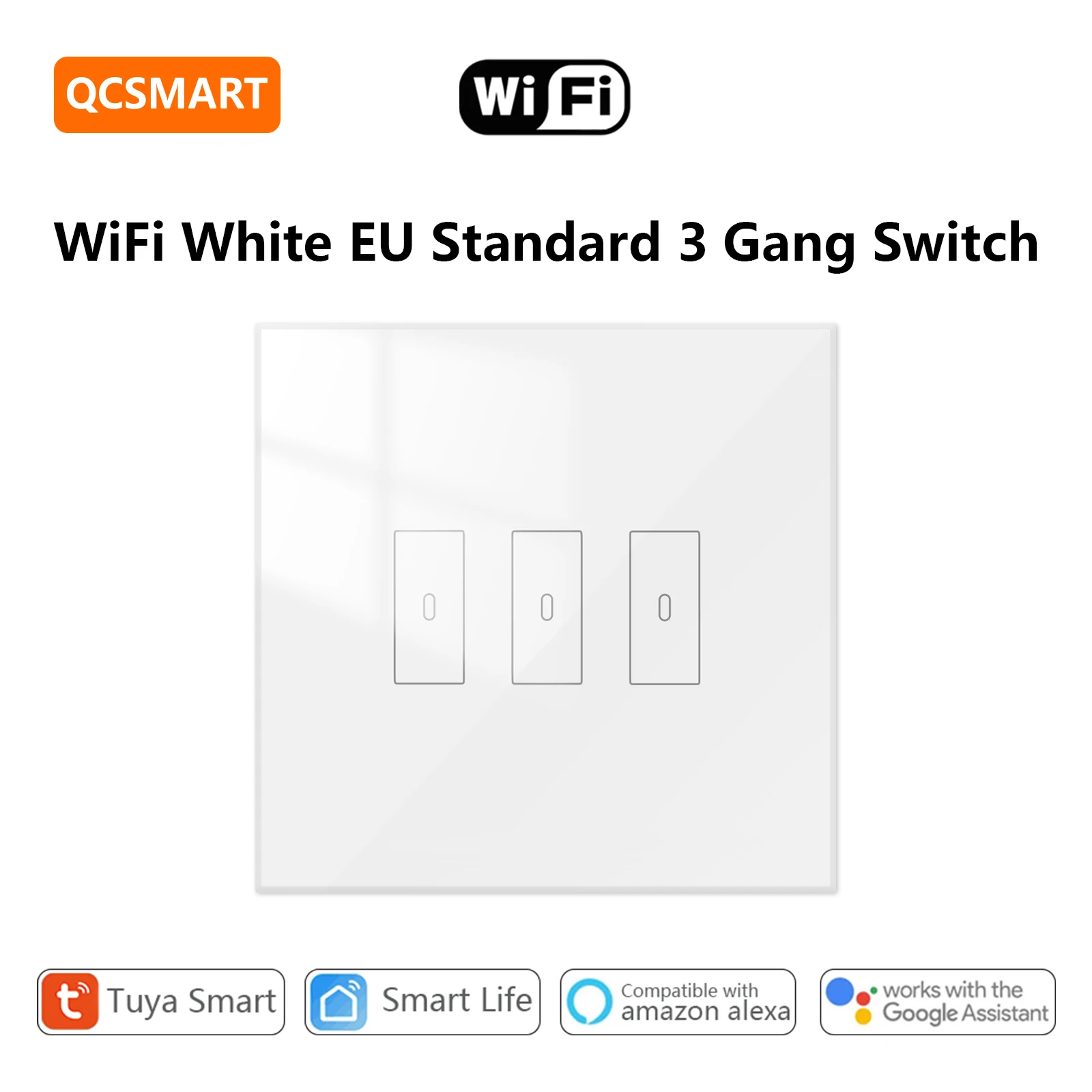 QCSMART Tuya Smart Life WiFi/ZigBee  выключатель 1,2,3 Gang