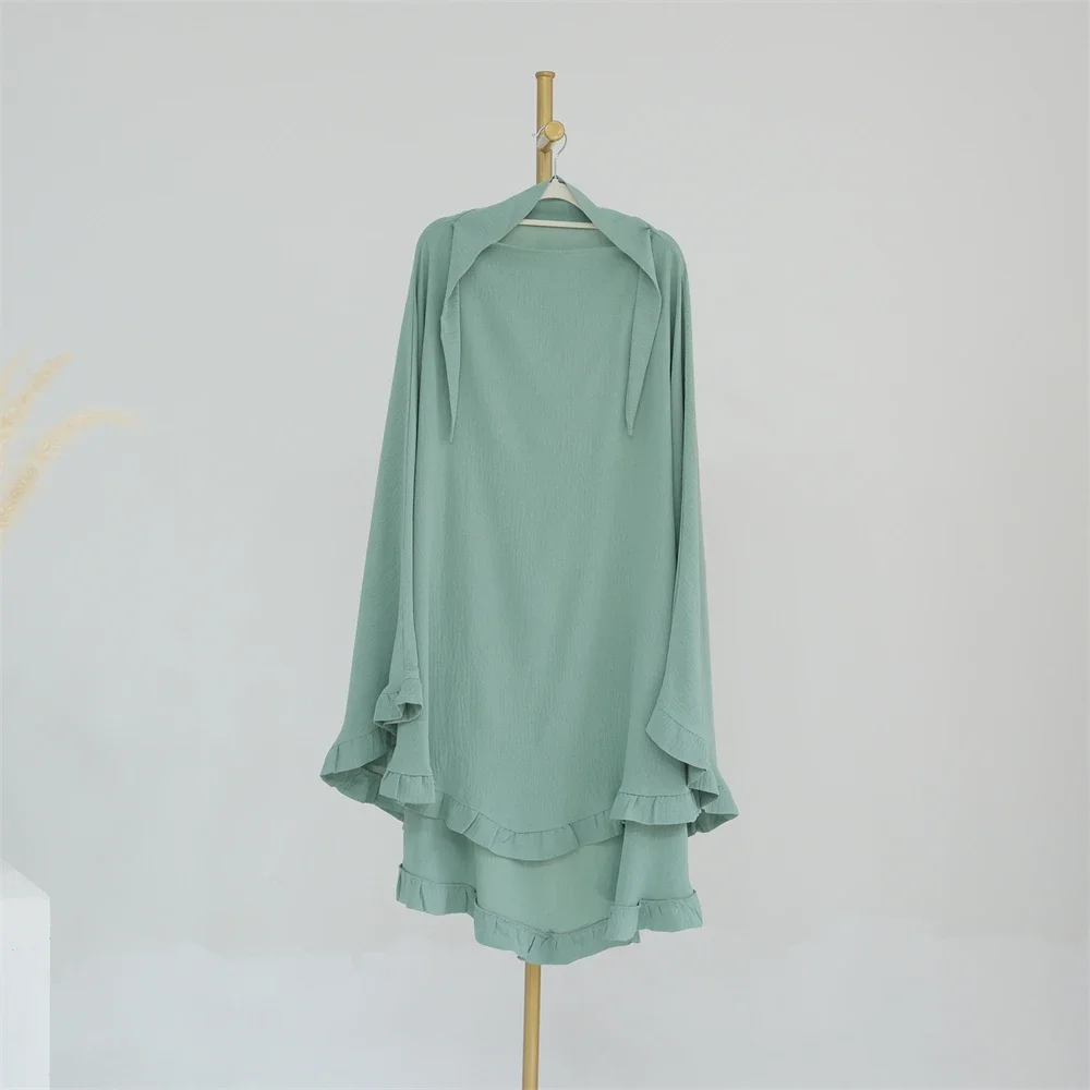 Химар с оборками креп от морщин мусульманский женский платок никаб Дубай Турция