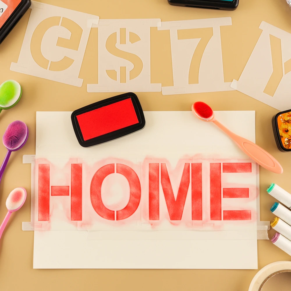 

Трафареты с буквами и цифрами 42 шт./компл. 3 дюйма, многоразовые моющиеся трафареты для фотографий, экологически чистые шаблоны для творчест...