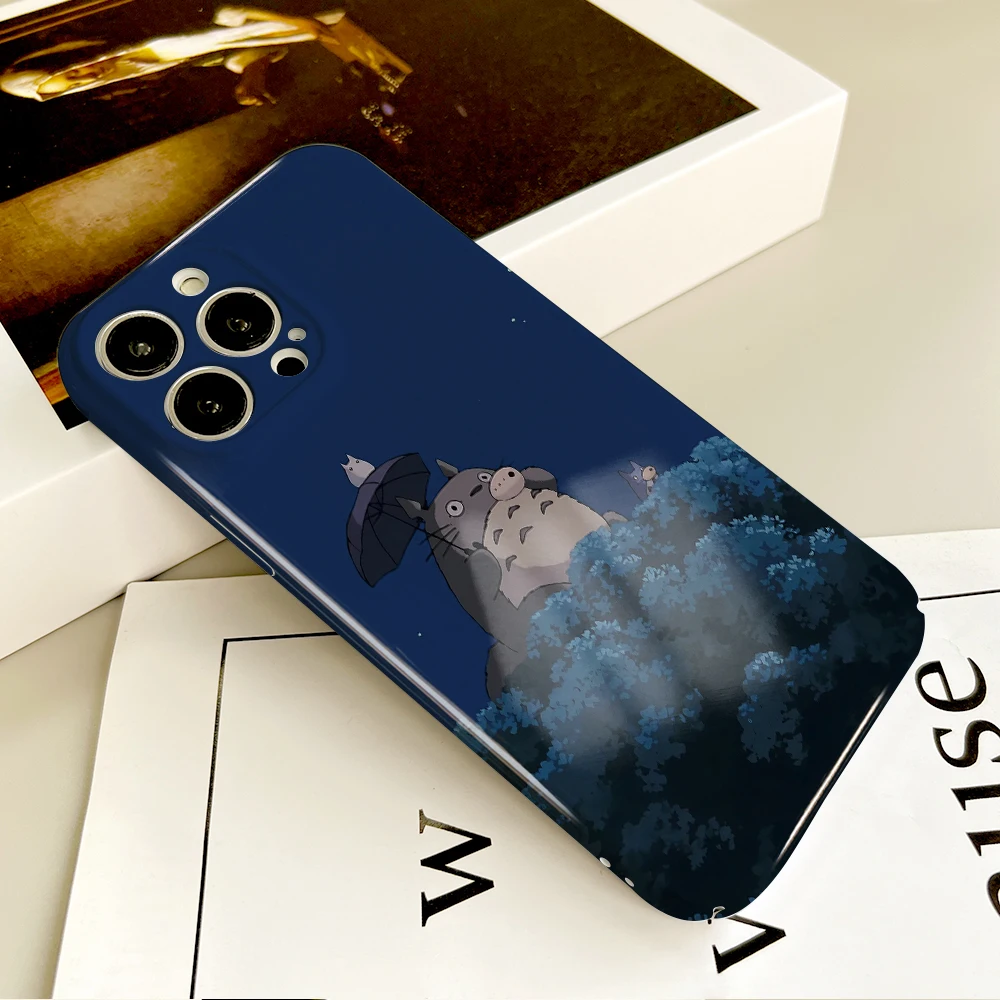 Чехол для телефона T-Totoros с рисунком аниме iPhone 16 15 14 13 12 11 Plus Pro Max Mini Glossy HD Hard Cover Film
