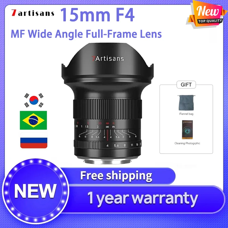 

7artisans 7artisans 15 мм F4 MF широкоугольный Полнокадровый объектив для Sony E FX3 Nikon Z Z50 Leica Canon