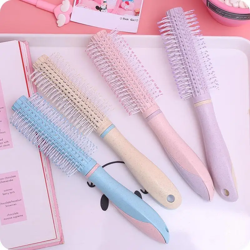 

New Style Wheat Straw Curly Hair Comb, Thick Handle, Easy To Grip Styling Comb, Candy Color Hairdressing Comb