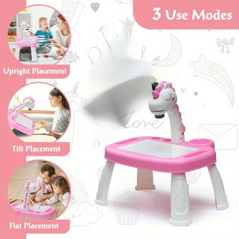 Магический Проекционный стол с единорогом-стираемая доска для рисования