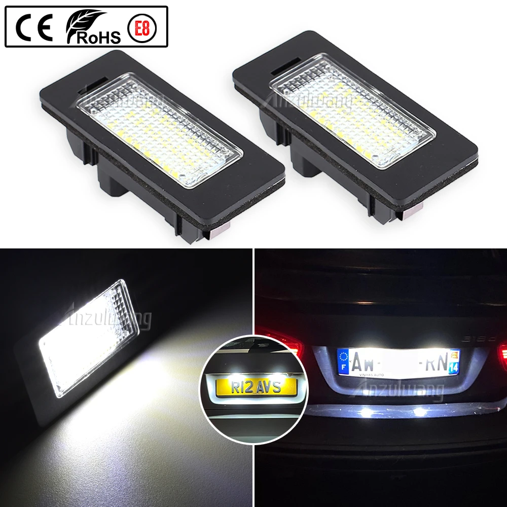 

2Pcs For BMW 5 Series E60 E39 E61 E70 E71 E72 E82 E84 E88 E90 E91 E92 E93 12V Car LED License Plate Light 6000K Xenon Parts 12V