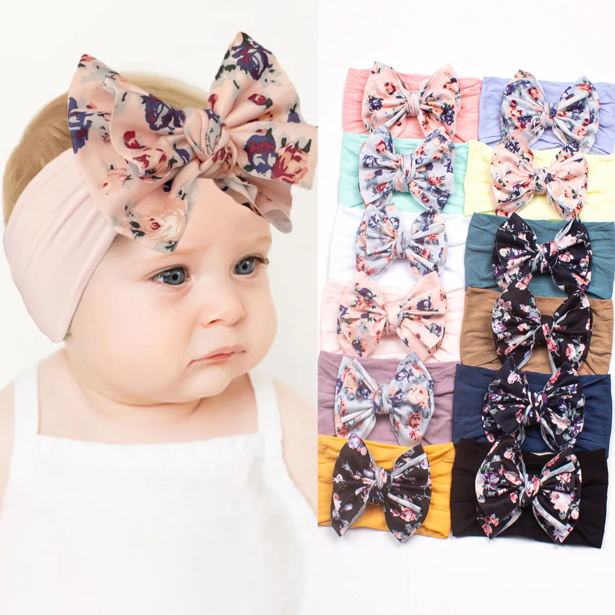 

Fashion Baby Top Knot Headbands Kids Headwrap Cotton Flower Cross elastic Girls Turban Tie Headwear Hair Band Accessories Gifts