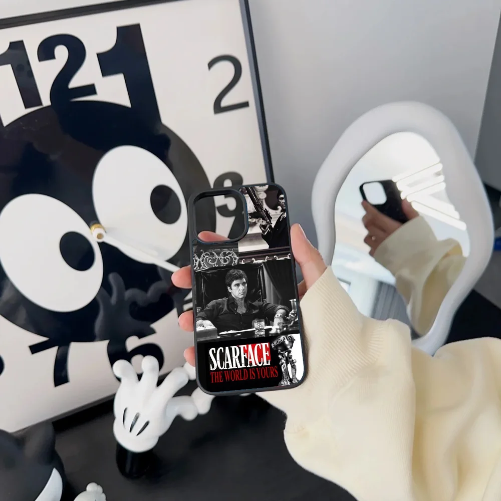 Чехол для телефона Лицо со шрамом Tony Montana iPhone 11 12 13 14 15 16 Plus Pro Max зеркальный