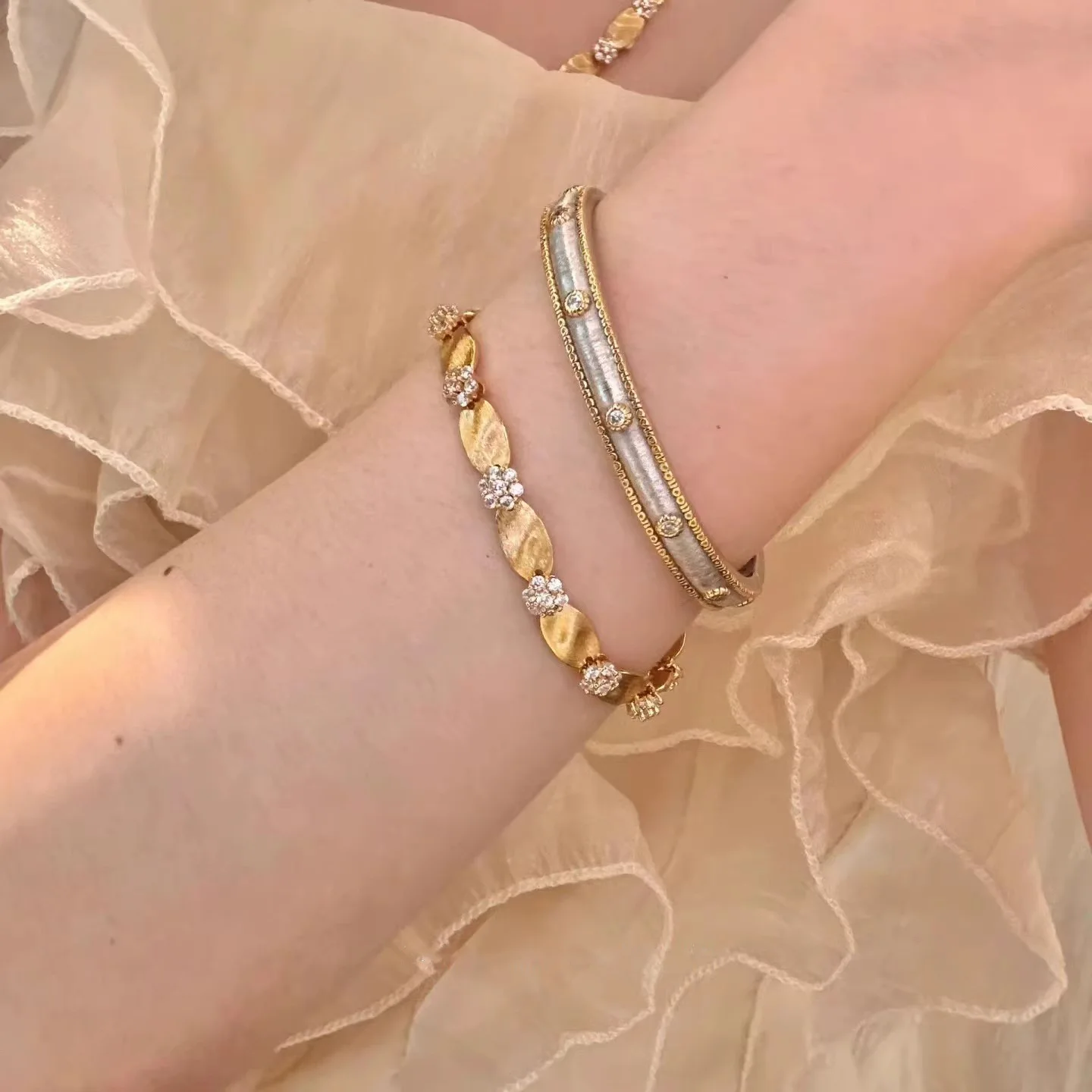 Винтажный модный французский браслет ручной работы из атласной ленты с