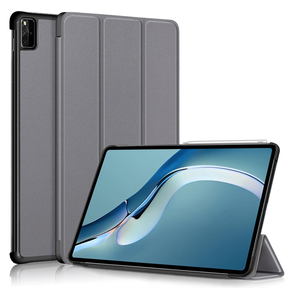 

Trifold Stand Cover for Huawei MatePad Pro 12.6 Leather Case with Auto Sleep Wake UP 2021 Tablet Smart Cover+Pen
