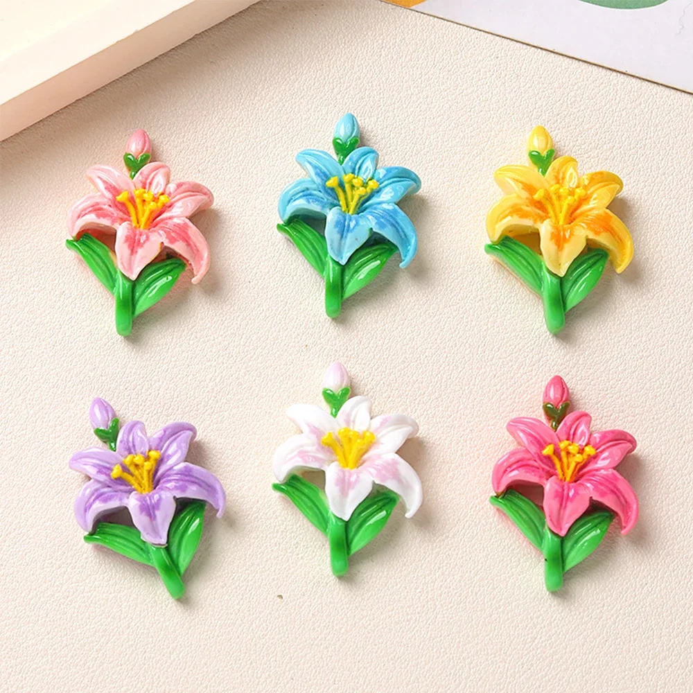 10 шт. блестящие 35x24 мм цветочная серия миниатюрные кабошоны из смолы с плоской