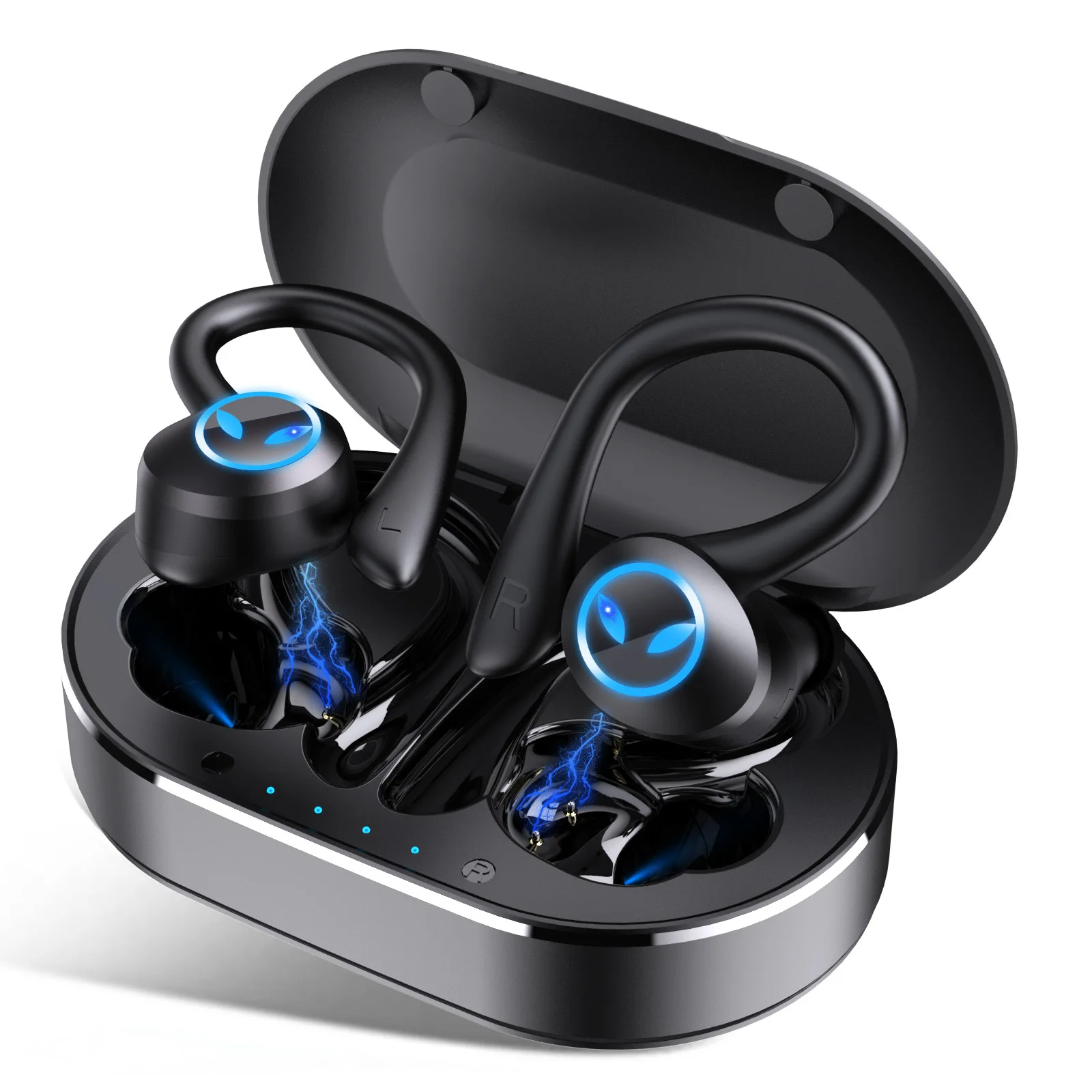 

TWS-стереонаушники с поддержкой Bluetooth и зарядным футляром