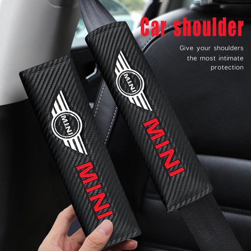

2pcs Carbon Fiber Car Styling Seat Belt Cover Cushion For MINI cooper R50 R52 R53 R55 R56 R57 R58 R59 R60 R61 F54 F56 F57 F60
