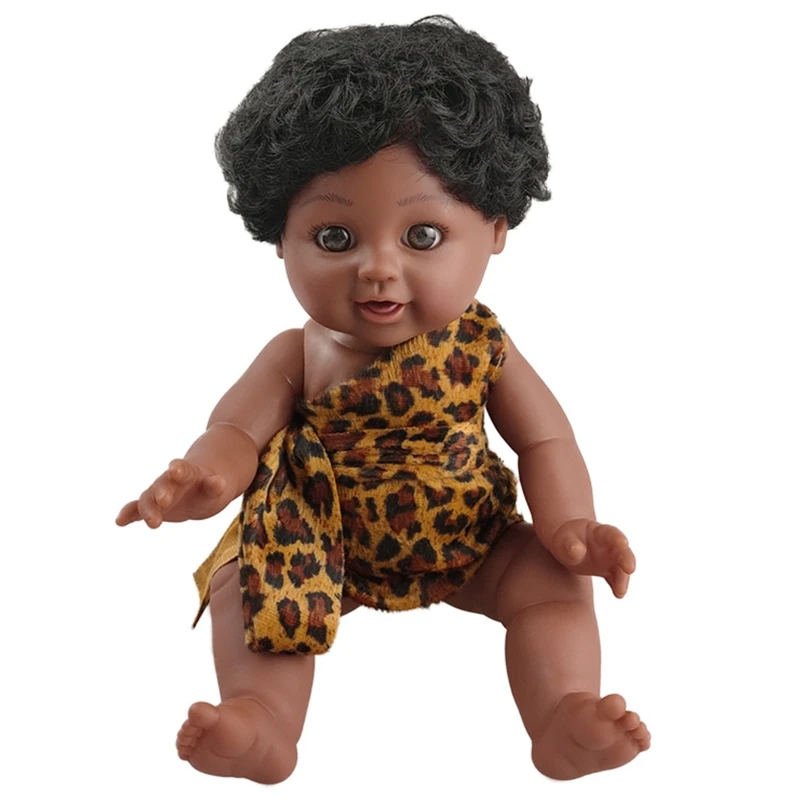 

Реалистичная кукла для малышей 14in, Африканское платье, черная кукла для младенцев, подарок на день рождения, праздник, рождевечерние, Постав...