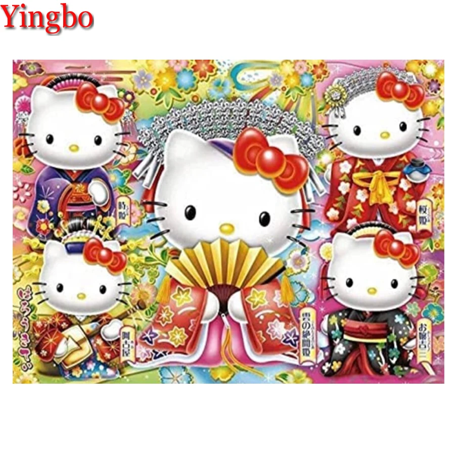 

5d алмазная живопись, Мультяшные милые кошки, полная квадратная круглая Алмазная вышивка, вышивка крестиком, искусство искусства