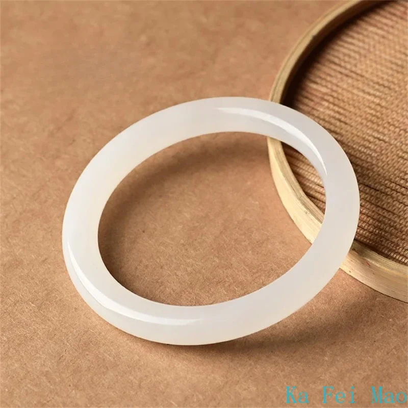 Натуральная яшма Хэтянь белый нефрит тонкий браслет персонализированный