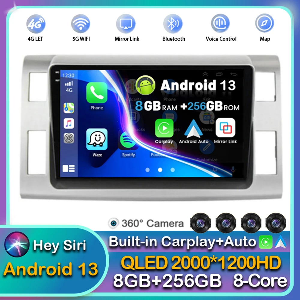 

Android 13 Carplay Auto Car Radio For Toyota Previa 3 III XR50 Estima 2006-2019 Multimedia GPS Player Stereo 2din DSP Head Unit