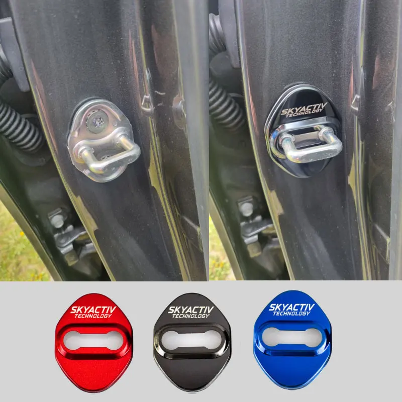 4pcs Door Lock Protection Cover For Mazda 2 3 6 CX3 CX-5 CX5 CX 5 CX9 CX30 MX5 SKYACTIV logo Car styling Accessories 4pcs Door Lock Protection Cover For Mazda 2 3 6 CX3 CX-5 CX5 CX 5 CX9 CX30 MX5 SKYACTIV logo Car styling Accessories