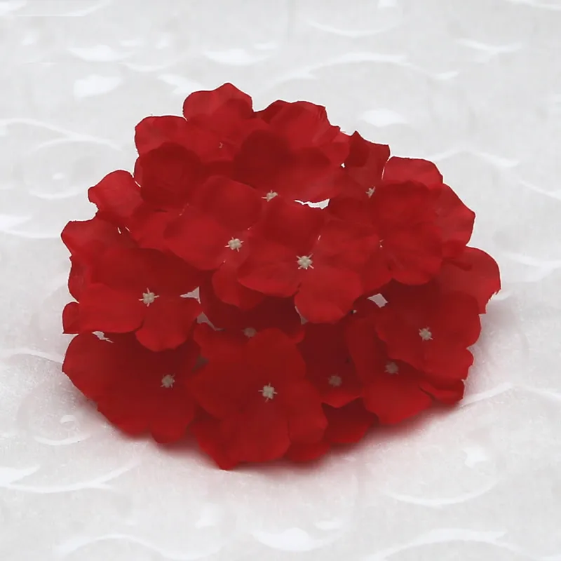 50pcs artificial hydrangea head silk flower heads wedding path flowers ball home hotel decor diy flower wall accessories kb05 free global shipping