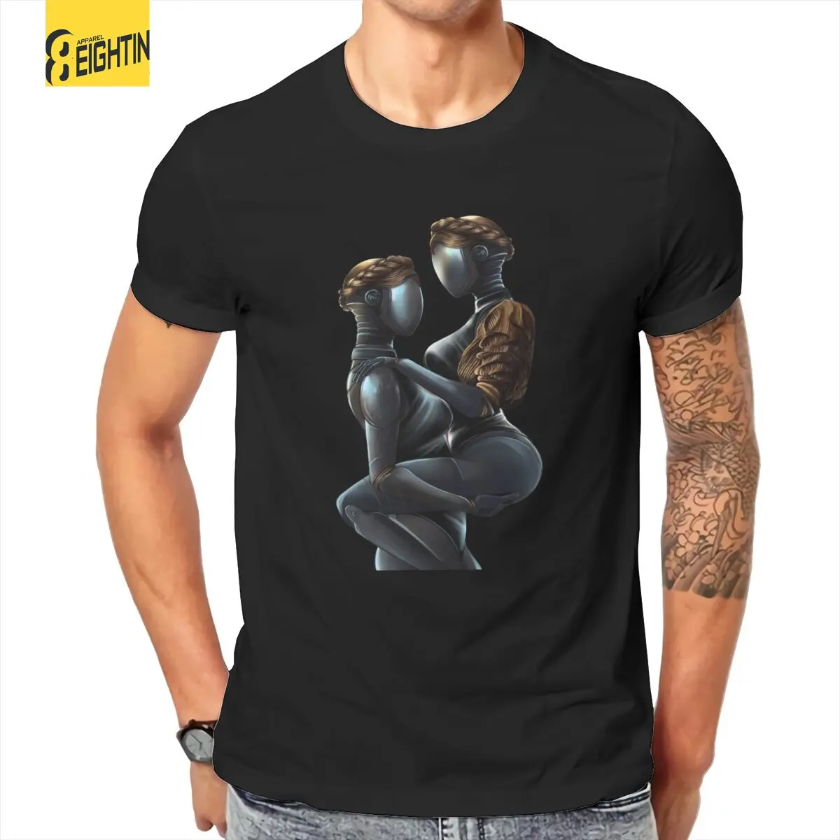 

Мужская винтажная хлопковая футболка с коротким рукавом и круглым вырезом