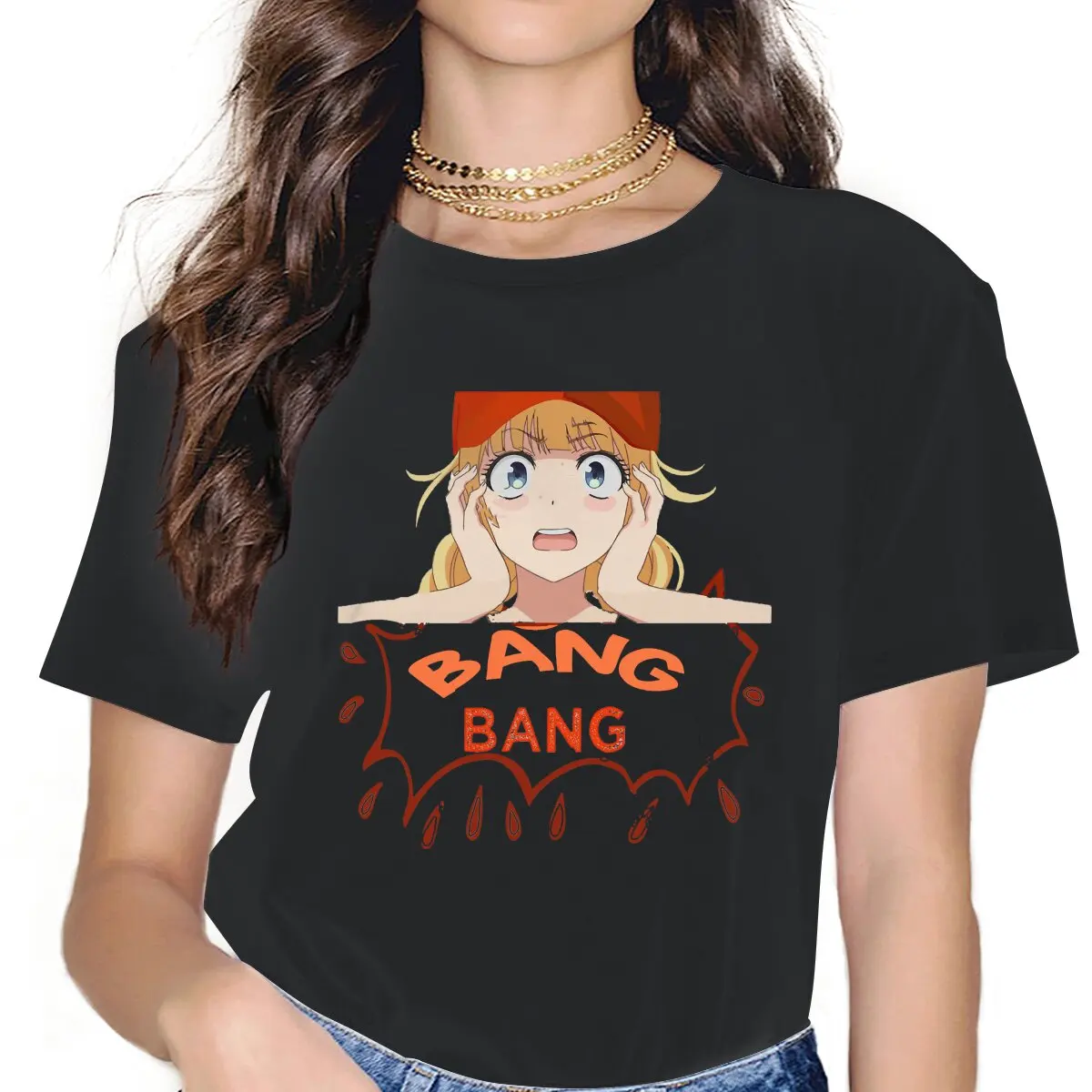 Lovely Dancing Bang Bang Feminine Clothes Paripi Koumei Anime Oversized T-shirt Goth Vintage Female Clothing