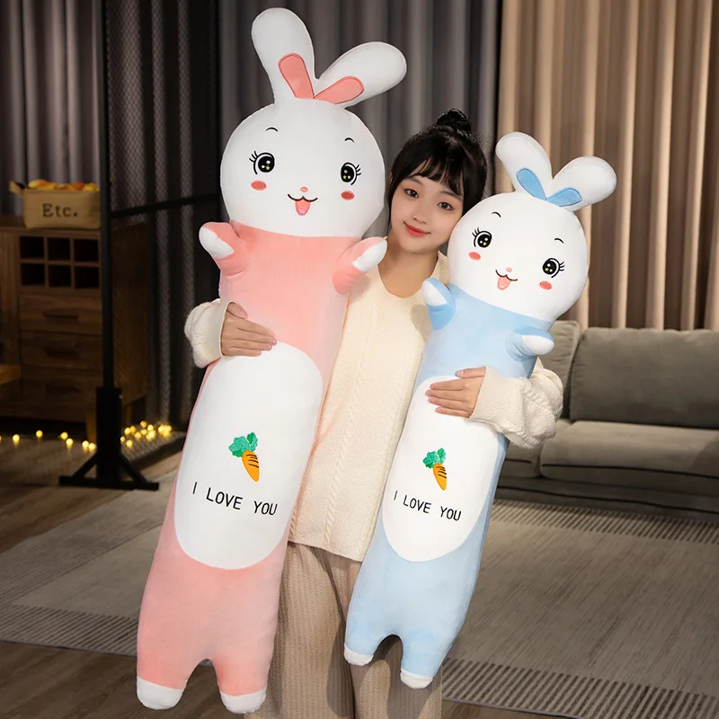 

Длинная гигантская плюшевая игрушка-кролик с длинными ушками, подушка, мягкие набивные животные, длинный кролик с морковкой, кукла-подушка для малышей, любимых, Huggable Doll