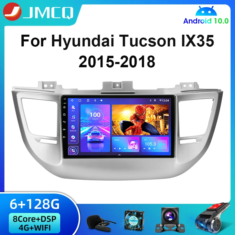 JMCQ Android 11 4G 2 Din для Hyundai Tucson IX35 3 2015-2018 автомобильное Стерео Радио мультимедийный